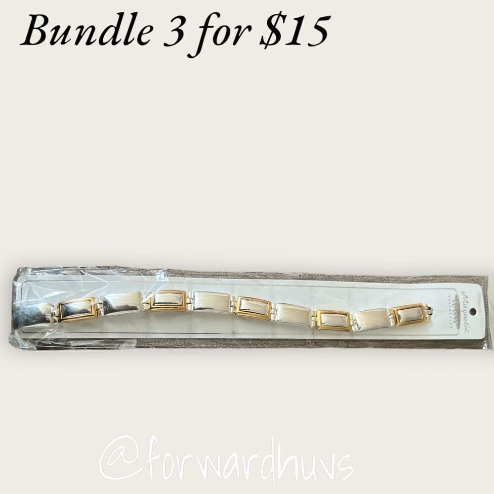 Bundle Sale 3 for $15 | NWT Silver & Gold Tone Metal Bracelet | Magnetic Closure